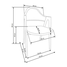 Scaun tapitat K344, bej, stofa, 51x57x82 cm