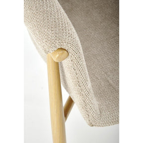 Scaun K489, bej/stejar, stofa clasica/metal, 59x56x80 cm