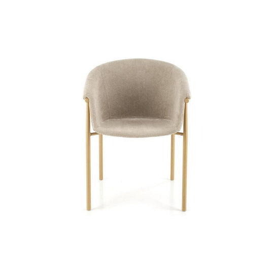 Scaun K489, bej/stejar, stofa clasica/metal, 59x56x80 cm