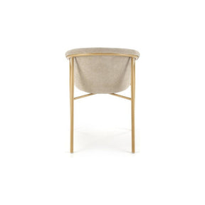 Scaun K489, bej/stejar, stofa clasica/metal, 59x56x80 cm
