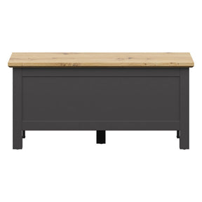 Banca HESEN, gri grafit/stejar artizanal, PAL, 100x39x47 cm