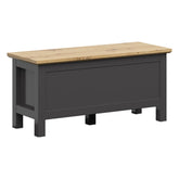 Banca HESEN, gri grafit/stejar artizanal, PAL, 100x39x47 cm