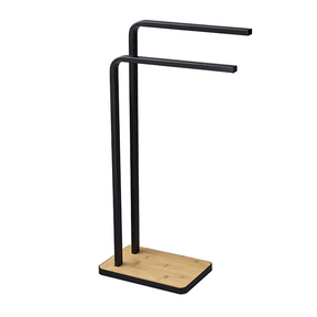 Stander prosoape LABAV, negru, metal/lemn, 20x42x77 cm