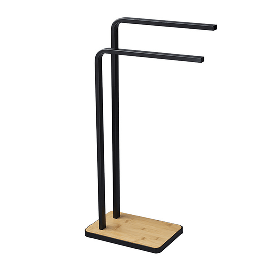 Stander prosoape LABAV, negru, metal/lemn, 20x42x77 cm