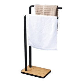 Stander prosoape LABAV, negru, metal/lemn, 20x42x77 cm