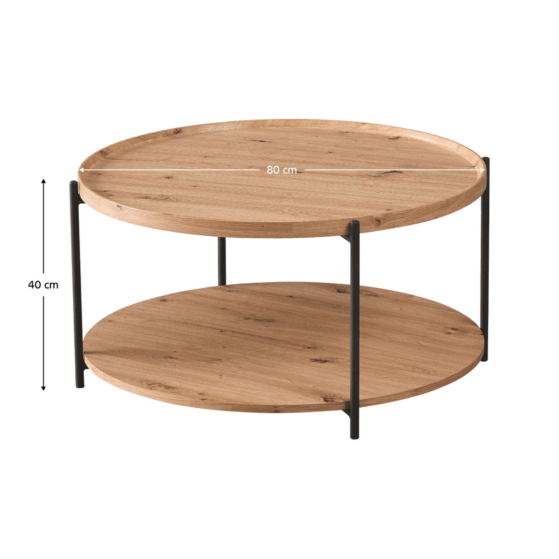 Masuta cafea LAPIS, stejar artisan/negru, 80x40 cm