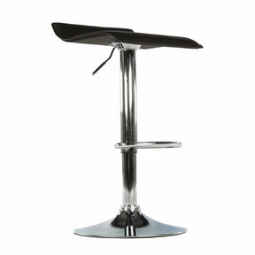 Scaun bar LARIA NEW, negru/crom, piele ecologica/metal, 37x39x64/85 cm