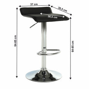 Scaun bar LARIA NEW, negru/crom, piele ecologica/metal, 37x39x64/85 cm