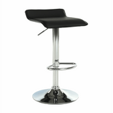 Scaun bar LARIA NEW, negru/crom, piele ecologica/metal, 37x39x64/85 cm