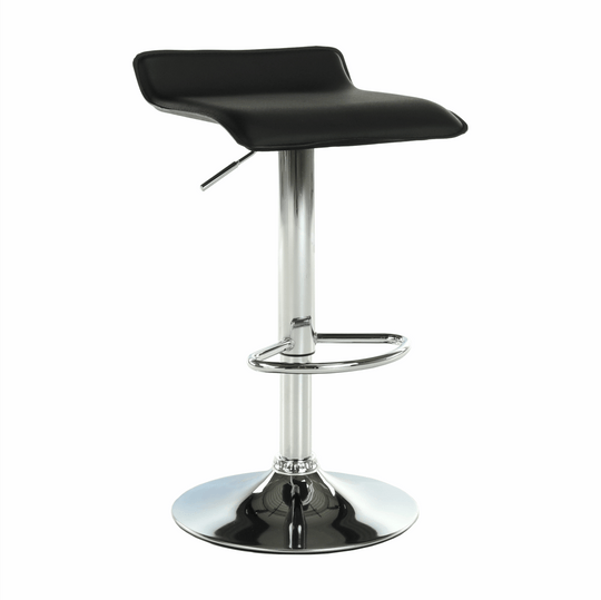 Scaun bar LARIA NEW, negru/crom, piele ecologica/metal, 37x39x64/85 cm
