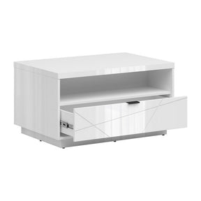 Masuta cafea FORN, alb lucios, PAL, 90x60x48.5 cm
