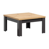 Masuta cafea Hesen, gri grafit/stejar artizanal, PAL, 75x75x40 cm
