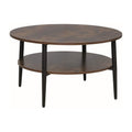 Masuta de cafea ELLA A, maro rustic/negru mat, PAL/metal, 80x45 cm