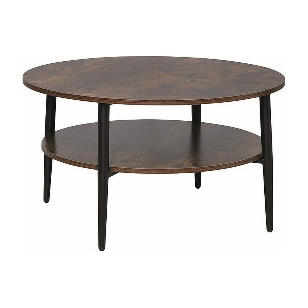 Masuta de cafea ELLA A, maro rustic/negru mat, PAL/metal, 80x45 cm