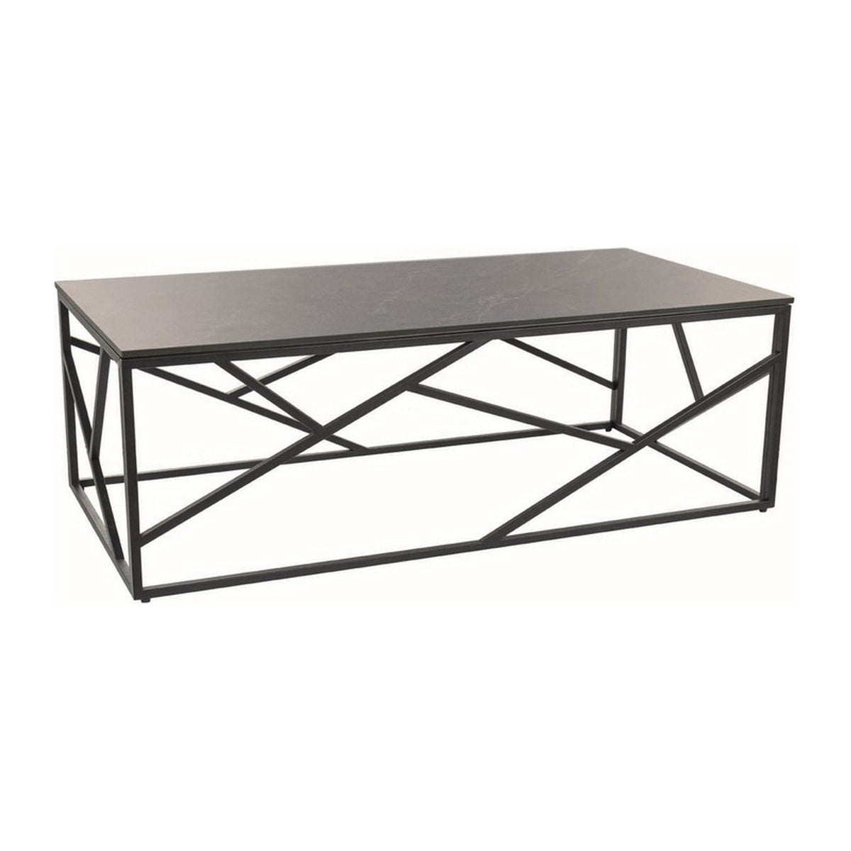 Masuta cafea ESCADA A III, gri/negru, ceramica/metal, 120x60x40 cm