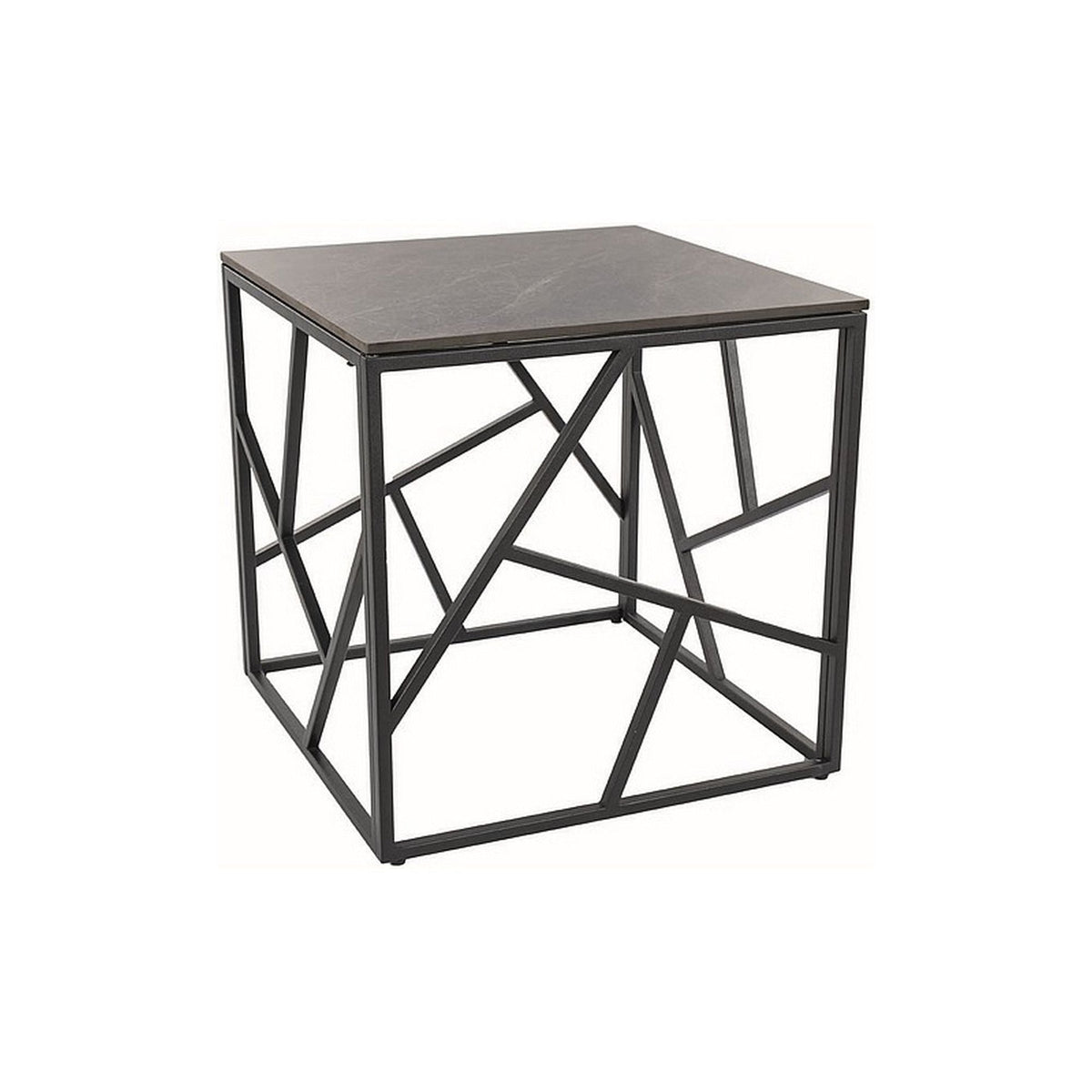 Masuta cafea ESCADA B III, gri/negru, ceramica/metal, 55x55x55 cm