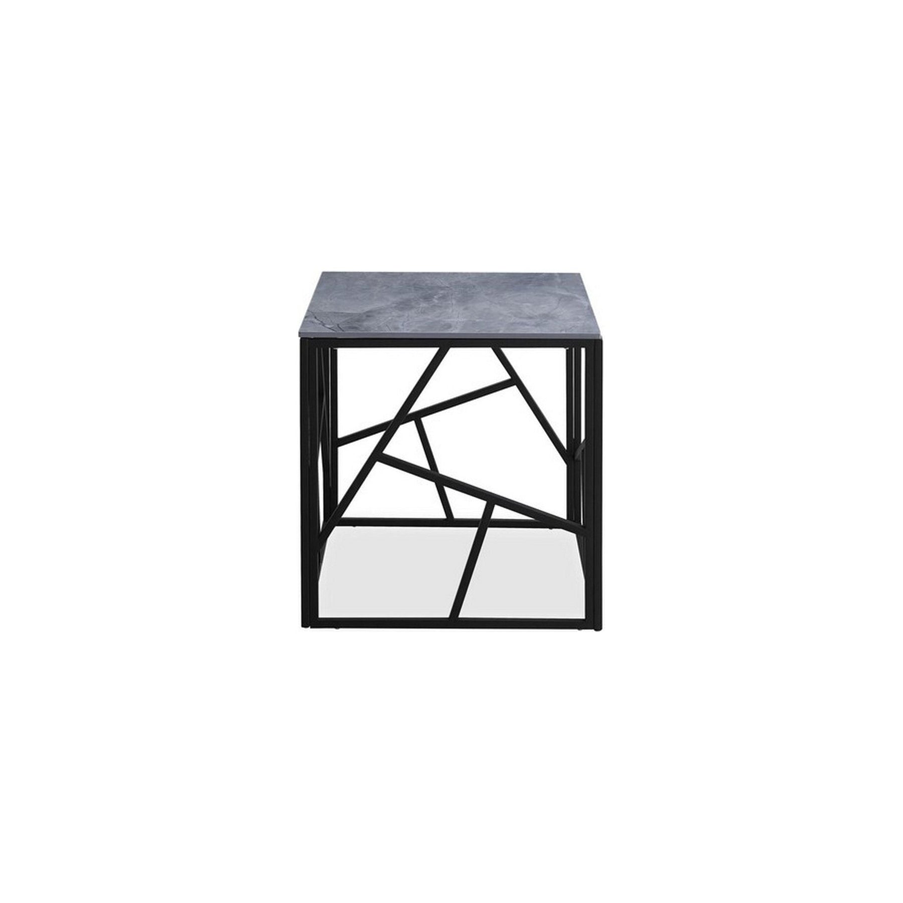 Masuta cafea UNIVERSE 2, gri/negru, ceramica/metal, 55x55x55 cm