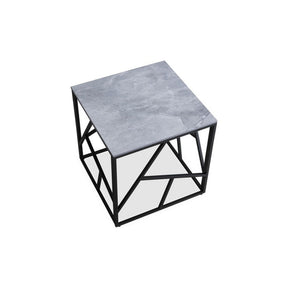 Masuta cafea UNIVERSE 2, gri/negru, ceramica/metal, 55x55x55 cm