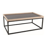 Masuta cafea LAGOS A, stejar/negru, PAL/metal, 100x60x39 cm
