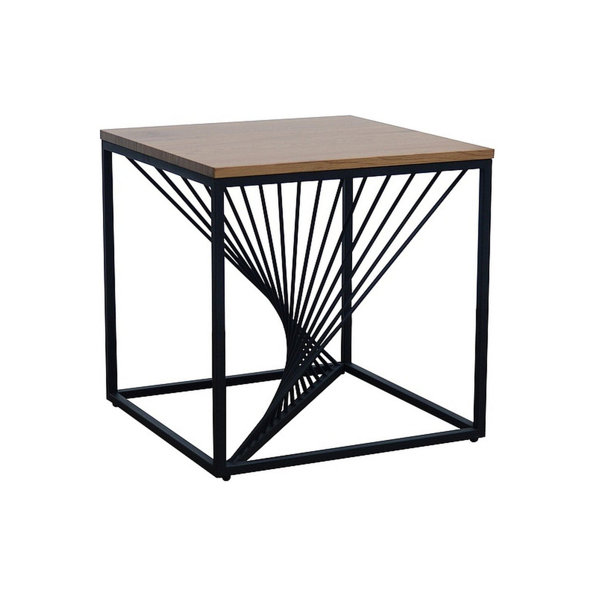 Masuta patrata ORION, stejar/negru, metal, 55x55 cm