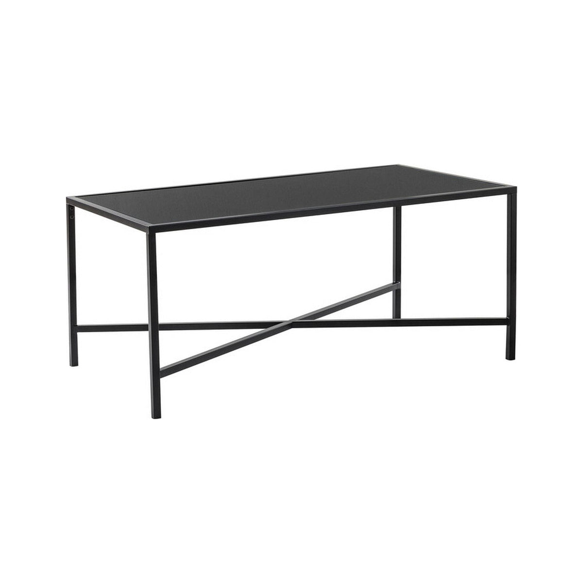 Masuta de cafea OSAKA A, neagra, sticla/metal, 110x60x50 cm