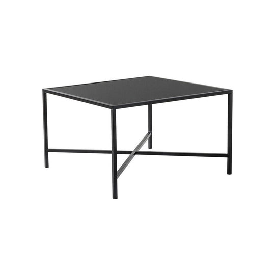 Masuta de cafea OSAKA C, neagra, sticla/metal, 80x80x50 cm