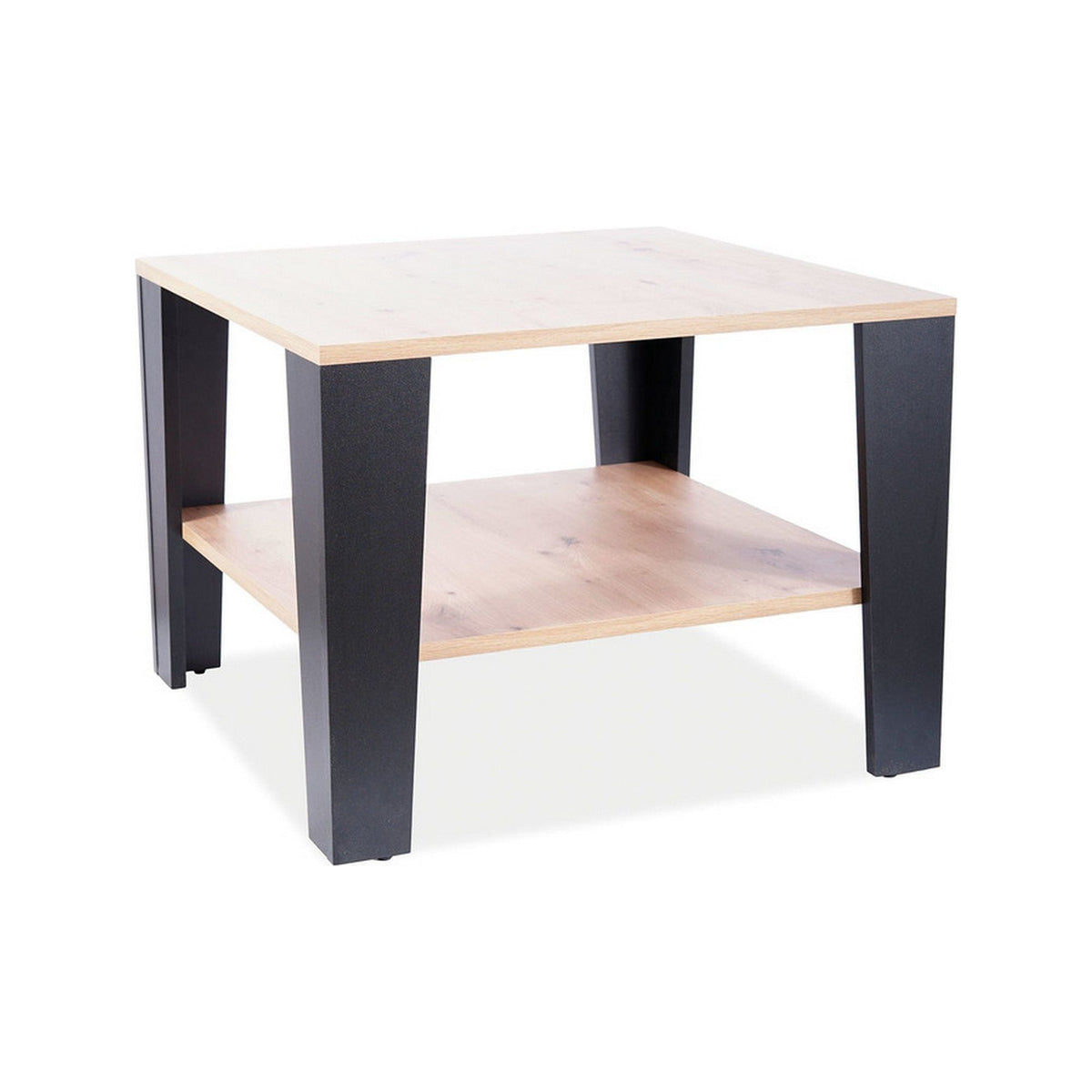 Masuta cafea QUADRA, stejar wotan/negru, PAL, 67x67x50 cm