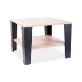 Masuta cafea QUADRA, stejar wotan/negru, PAL, 67x67x50 cm