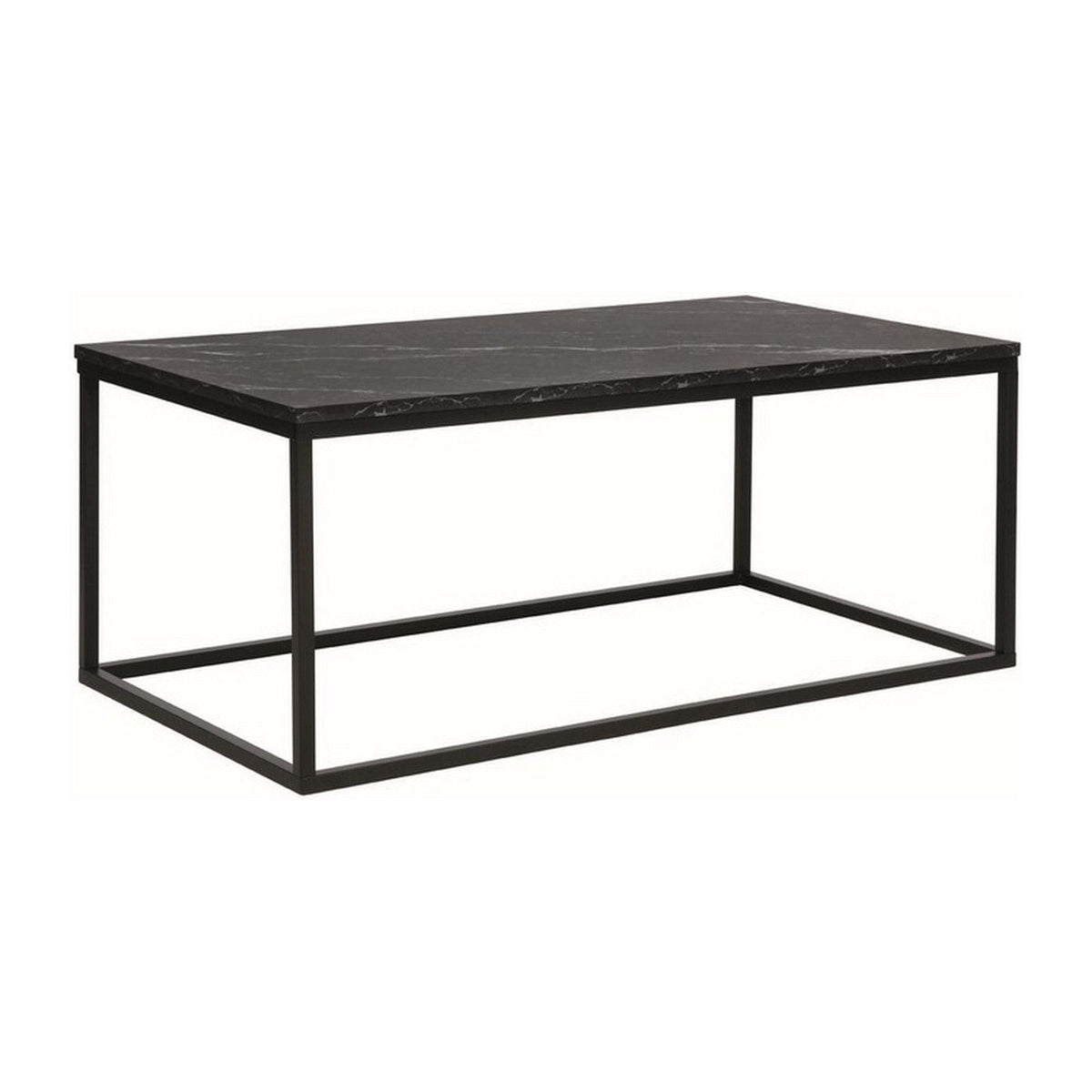 Masuta ROSSI A, efect de marmura neagra, PAL/metal, 110x60x45 cm