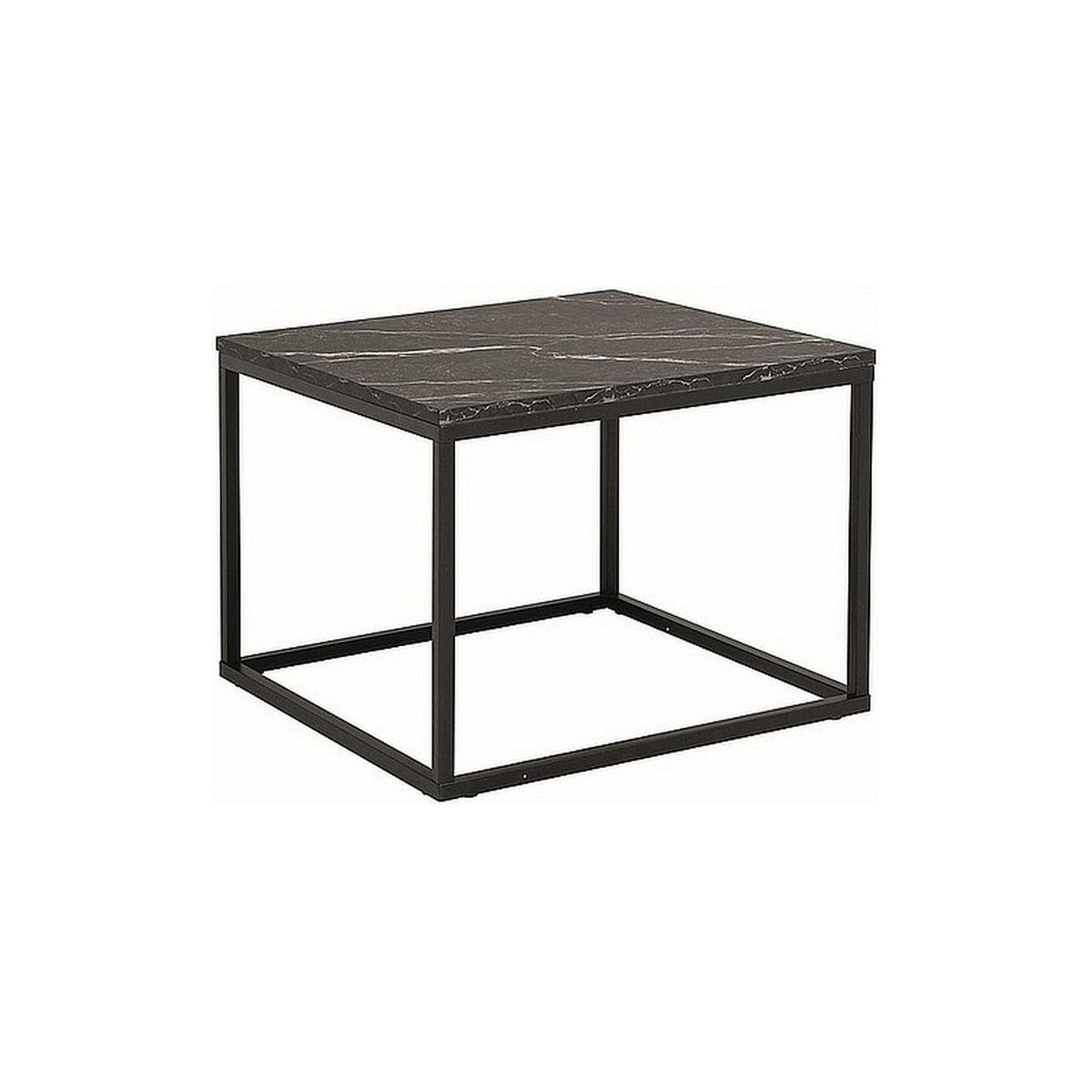 Masuta ROSSI B, efect de marmura neagra, PAL/metal, 60x45 cm