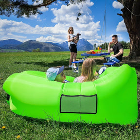 Fotoliu gonflabil LEBAG, nailon rezistent, verde, 70x180/190/240 cm