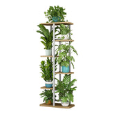 Suport de flori LEDOR TIP 2, stejar sonoma/alb, metal/DTD, 36x23.5x106 cm