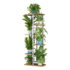 Suport de flori LEDOR TIP 2, stejar sonoma/alb, metal/DTD, 36x23.5x106 cm