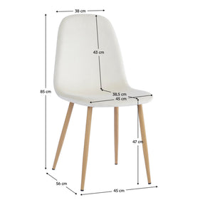 Scaun LEGA NEW, bej/fag, stofa/metal, 45x56x85 cm