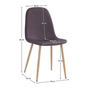 Scaun LEGA NEW, maro/fag, stofa/lemn, 45x56x85 cm
