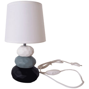 Lampa LENUS, alb/albastru/negru, ceramica, 16.5x16.5x30.2 cm