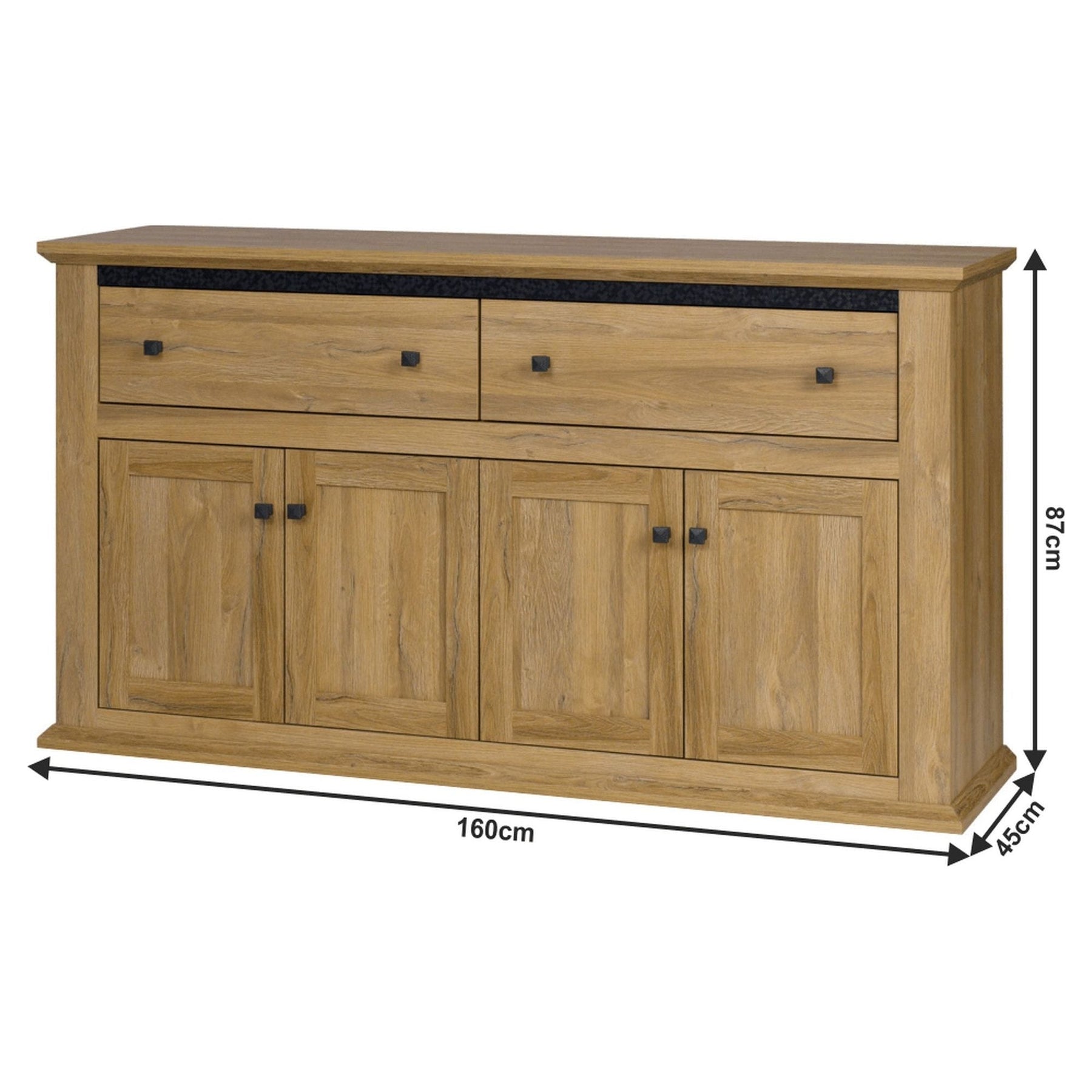 Comoda LEON MZ10, DTD laminat, stejar grand, 160x45x87 cm