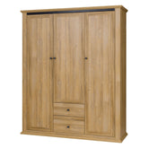 Dulap dormitor LEON MZ3, PAL laminat, stejar grand, 165x54x200 cm, 3 usi si 2 sertare
