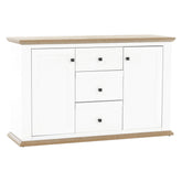 Comoda LEON MZ11, DTD laminat, alb/stejar grand, 140x45x87 cm
