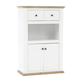 Comoda LEON MZ8, DTD laminat, alb/stejar grand, 85x40x130 cm