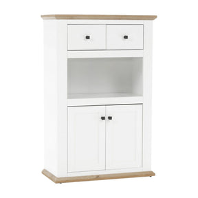 Comoda LEON MZ8, DTD laminat, alb/stejar grand, 85x40x130 cm