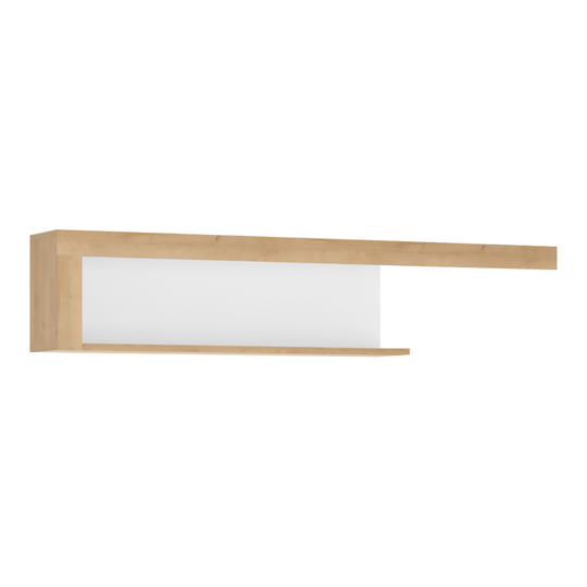 Raft LEONARDO, stejar riviera/alb, DTD laminat, 130x20x28 cm