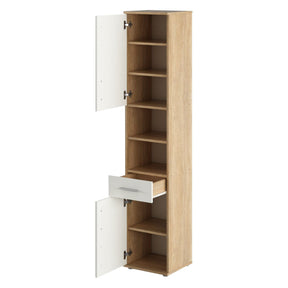 Dulap LESSY NEW 05, stejar sonoma/alb mat, DTD laminat, 38x35x191 cm