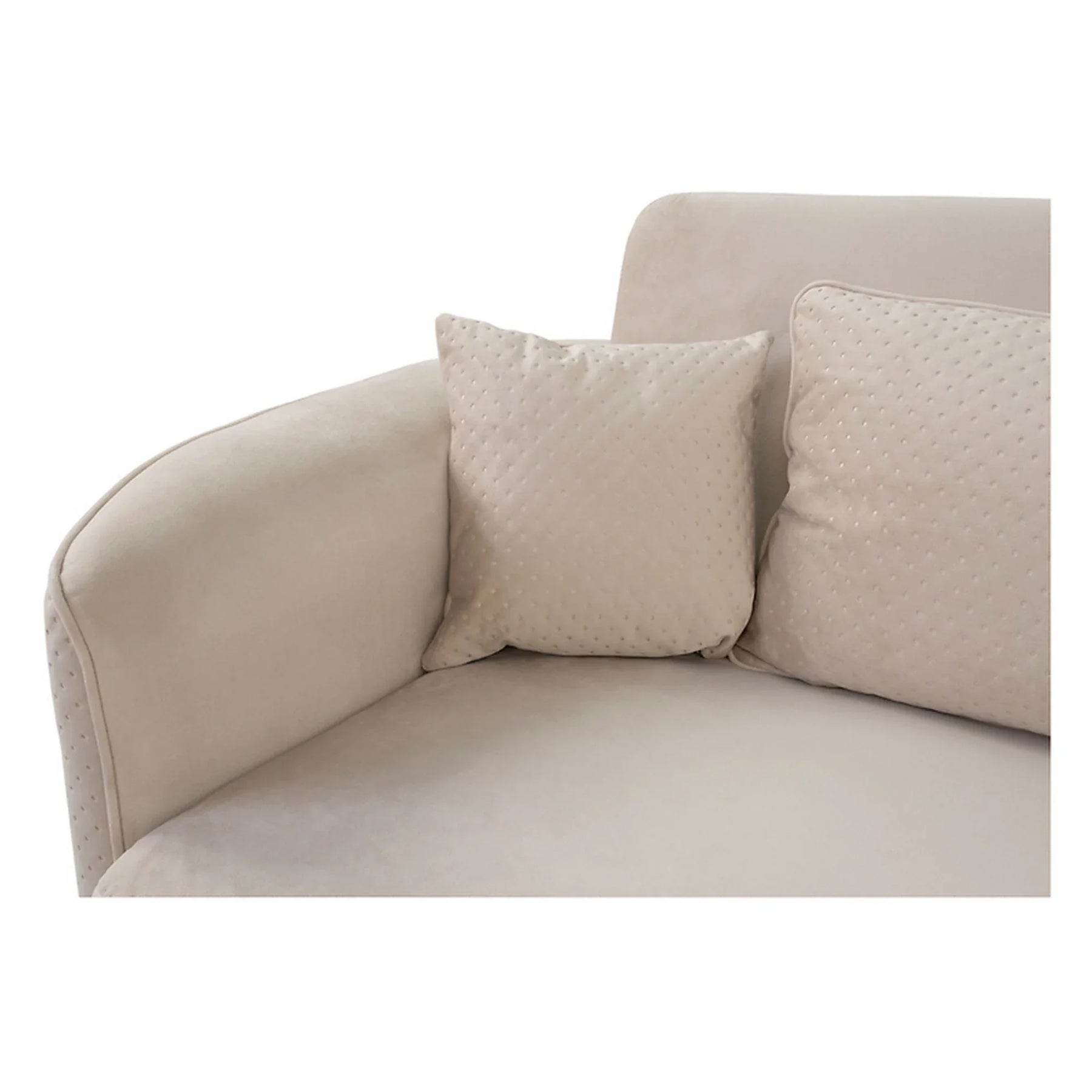 Canapea extensibila AKARO, stofa catifelata bej - Tiffany 02, cu lada depozitare, 227x114x85 cm