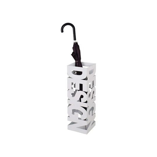 Suport umbrela DESIGN, alb, metal, 16x16x48 cm