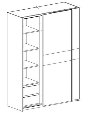 Dulap dormitor mare Lima S1, sonoma, 210x58x153 cm