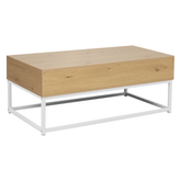 Masuta cafea LIVINA, stejar/alb, DTD laminat, 100x55x40 cm
