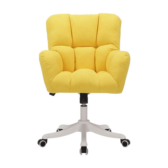 Scaun birou LOREL, galben, stofa clasica, 64x67x89.5/99.5 cm