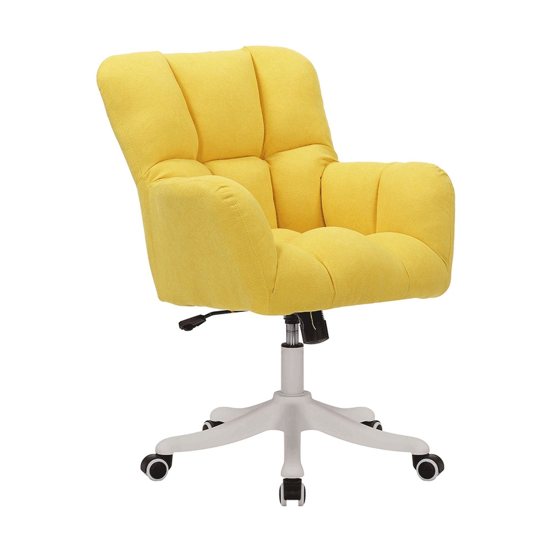 Scaun birou LOREL, galben, stofa clasica, 64x67x89.5/99.5 cm