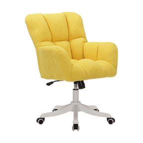 Scaun birou LOREL, galben, stofa clasica, 64x67x89.5/99.5 cm
